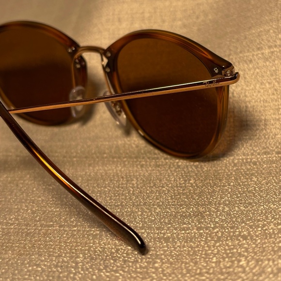 Highstreet 52mm Round Brow Bar Sunglasses Copper Tortoise - Picture 8 of 9